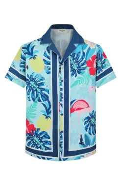 Chemise à l'imprimé tropical exotique