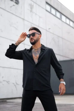 Chemise à manche longues boutonnée pour homme