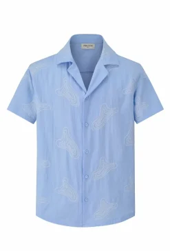 Chemise à manches courtes avec un motif de formes abstraites éparpillé