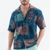 Chemise à manches courtes à motif intégral