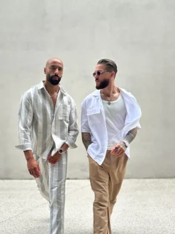 Chemise à manches courtes unie à multiples poches