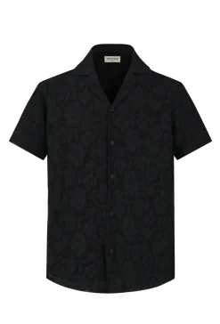 Chemise à manches courtes avec motif ton sur ton