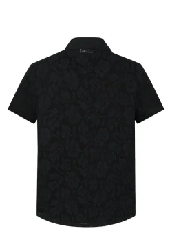 Chemise à manches courtes avec motif ton sur ton