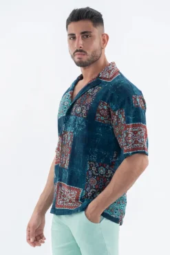 Chemise à manches courtes à motif intégral