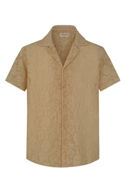 Chemise à manches courtes avec motif ton sur ton