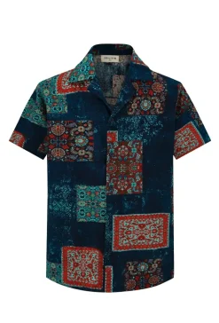 Chemise à manches courtes à motif intégral