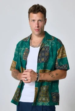 Chemise à manches courtes à motif intégral