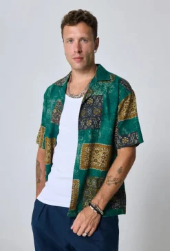Chemise à manches courtes à motif intégral