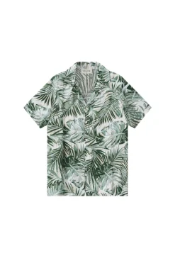 Chemise à motifs feuilles