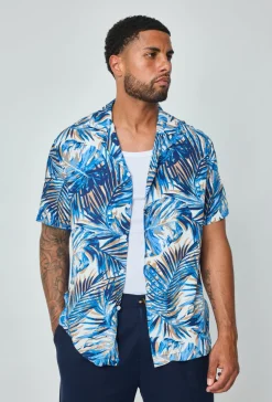 Chemise à motifs feuilles