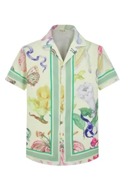 Chemise à motifs florals et faune