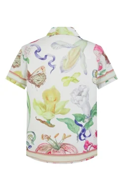 Chemise à motifs florals et faune
