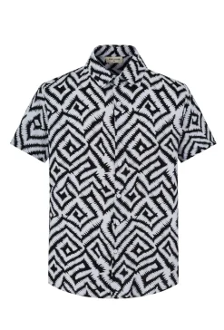 Chemise à motifs géométriques contemporains