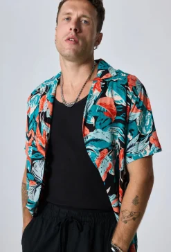 Chemise à motifs tropicals