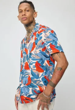 Chemise à motifs tropicals