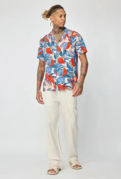 Chemise à motifs tropicals
