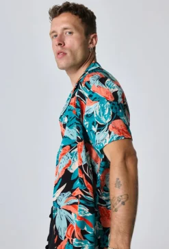 Chemise à motifs tropicals