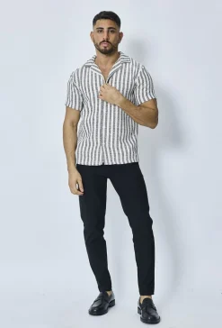 Chemise à rayure décontractée crochet
