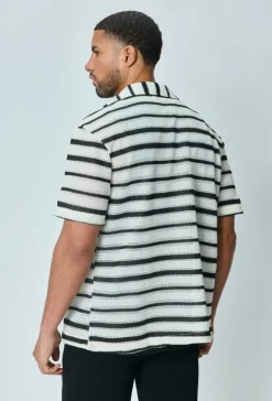 Chemise à rayures manches courtes