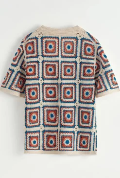 Chemise ajourée à boutons