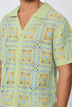 Chemise ajourée à boutons
