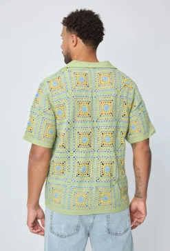 Chemise ajourée à boutons
