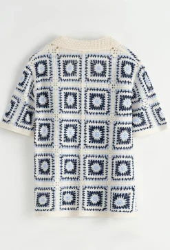 Chemise ajourée à boutons