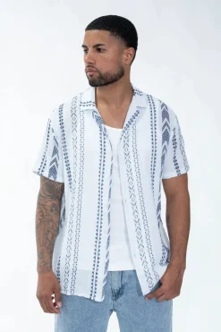 Chemise boutonnée à motifs