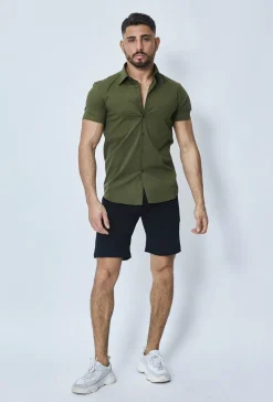 Chemise classique uni à manches courtes