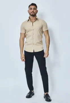 Chemise classique uni à manches courtes