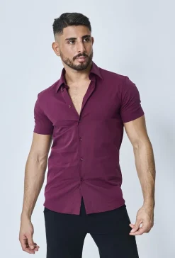 Chemise classique uni à manches courtes