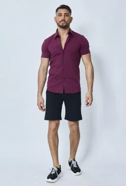 Chemise classique uni à manches courtes