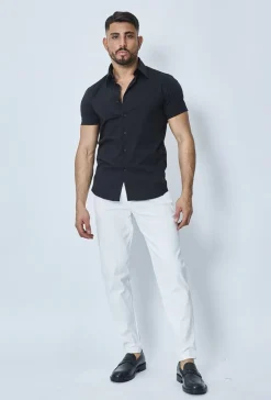 Chemise classique uni à manches courtes