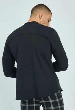 Chemise col mao à boutons fantaisie