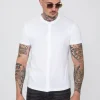 Chemise col mao manches courtes