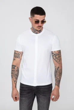 Chemise col mao manches courtes
