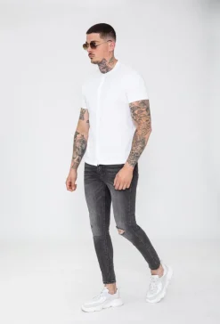 Chemise col mao manches courtes