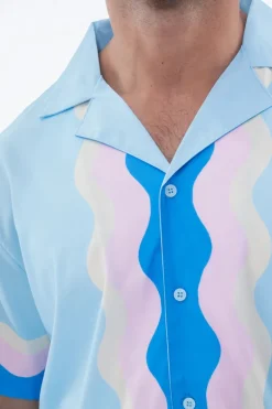 Chemise décontractée à motif ondulé