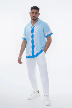 Chemise décontractée à motif ondulé