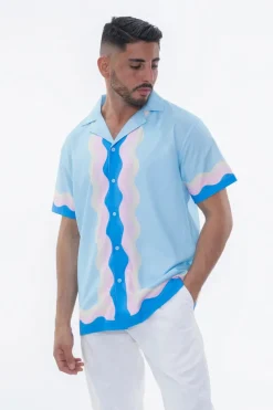 Chemise décontractée à motif ondulé