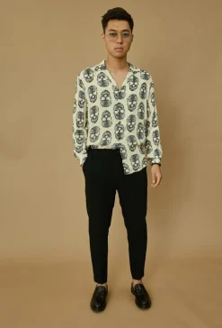 Chemise décontractée à motifs tête de mort