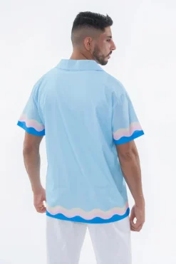 Chemise décontractée à motif ondulé