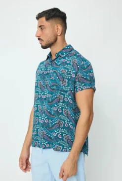 Chemise décontractée fleuri à poche