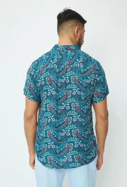 Chemise décontractée fleuri à poche