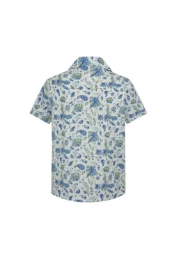 Chemise décontractée lin à imprimé cachemire