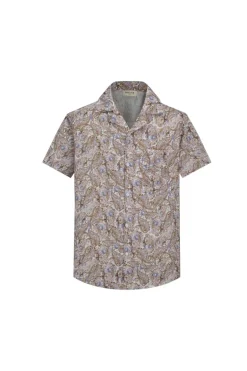 Chemise décontractée lin à imprimé cachemire