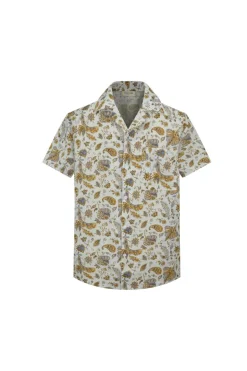 Chemise décontractée lin à imprimé cachemire