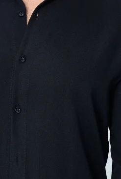 Chemise décontractée unie col mao