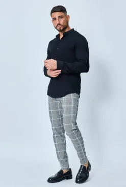 Chemise décontractée unie col mao
