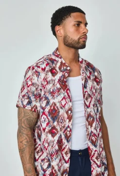 Chemise d'été à imprimé asbstrait